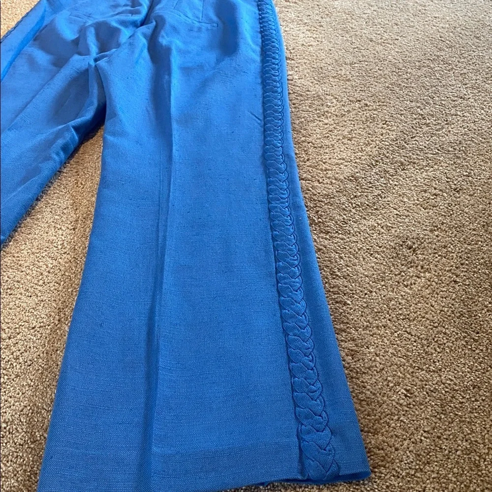 Veronica Beard Dova Azure Blue Wide-Leg Pants Size 10 - Picture 11 of 16